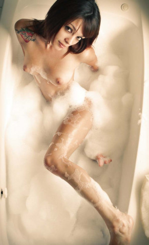 Ashley Doll tattoo, teen, bathtub